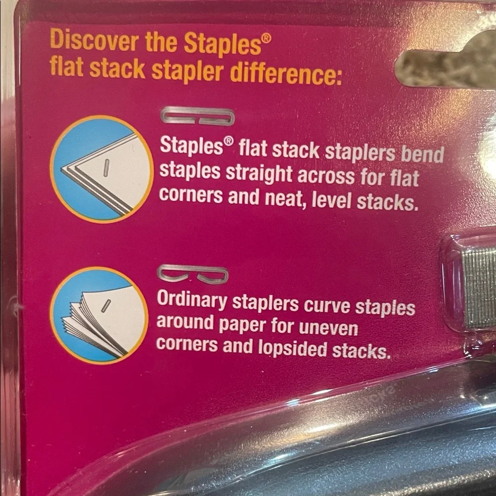 Staples Black Flat Stack Stapler and Binder Clips Set